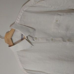 Joseph & Feiss XL White Linen Summer/Resort Shirt